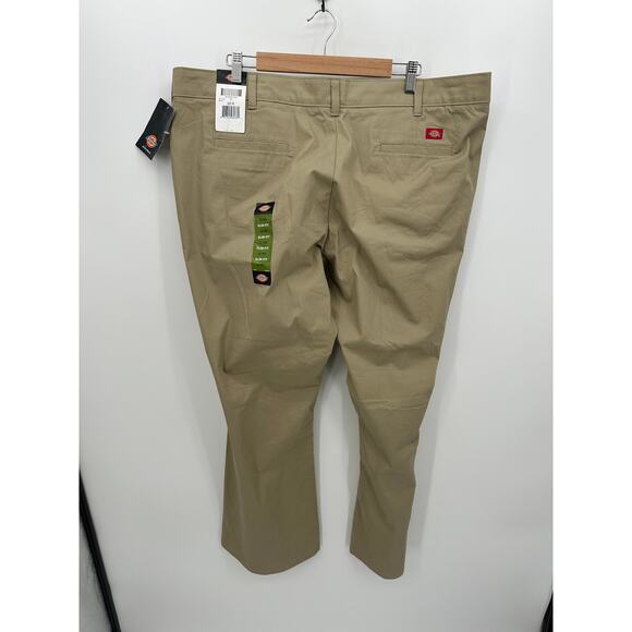Dickies Khaki Twill Pant Slim Fit Boot Cut Women 22 Reg NWT Workwear Career - Picture 2 of 8